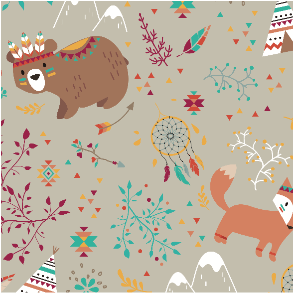 Fabric 2222 | tribal adventure - beige 2