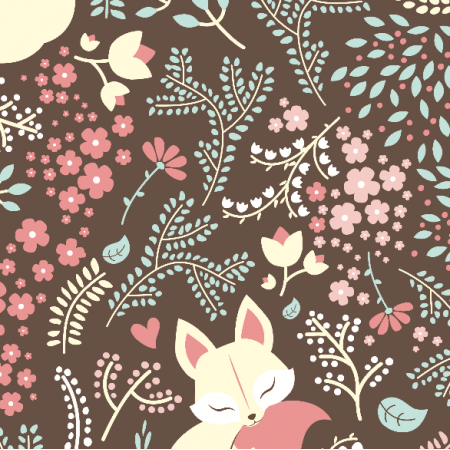 Tkanina 2223 | Sleeping Fox - Pastel Pink1