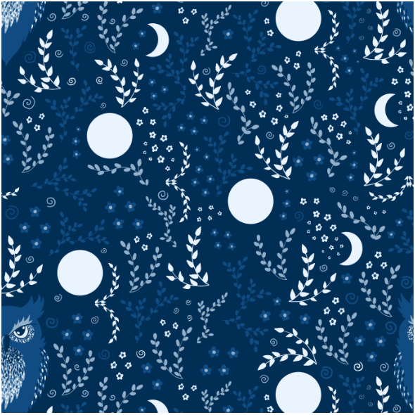 Tkanina 20908 | BeTween blue owls