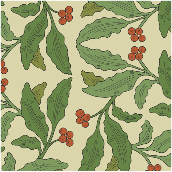 Tkanina 21036 | medieval elegant leaves pattern