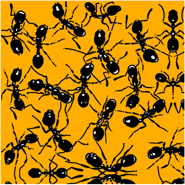Tkanina 21190 | Mrówki na żółtym tle
