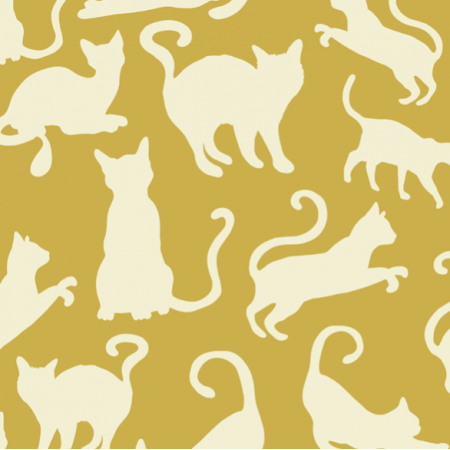 Tkanina 21229 | Mustard Cats Shapes Yellow