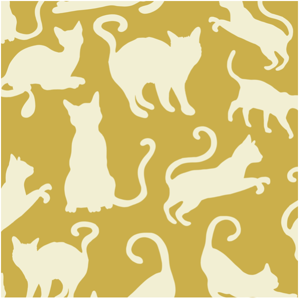 Fabric 21229 | Mustard Cats Shapes Yellow