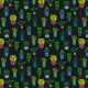 Fabric 21234 | Black plant potted succulents