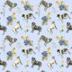 Tkanina 21325 | PSY BERNARDYNY I ALPEJSKA ŁĄKA NA NIEBIESKIM