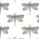 Fabric 21806 | Dragonfly on white