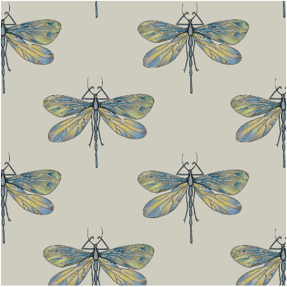 Fabric 21807 | dragonfly on ecru