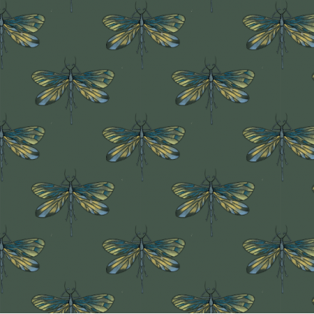 Tkanina 21814 | Dragonfly on green
