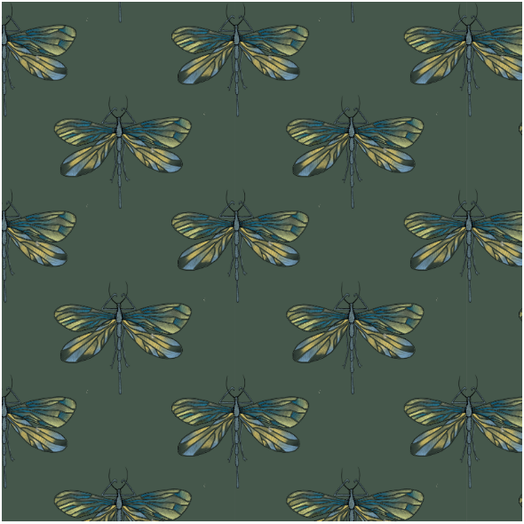 Fabric 21814 | Dragonfly on green