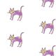 Tkanina 21921 | Purple cat 1 pattern for kids