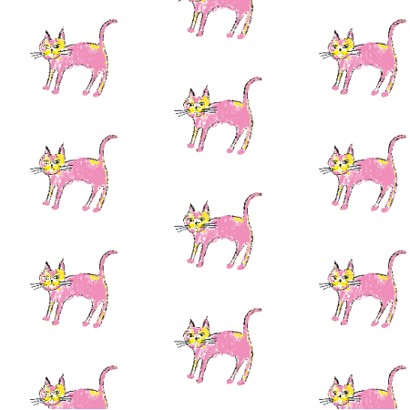Tkanina 21939 | Pink cat 1 pattern for kids