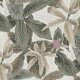 Tkanina 21952 | Green leaves on ecru