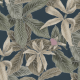 Fabric 21956 | Green leaves on navy blue