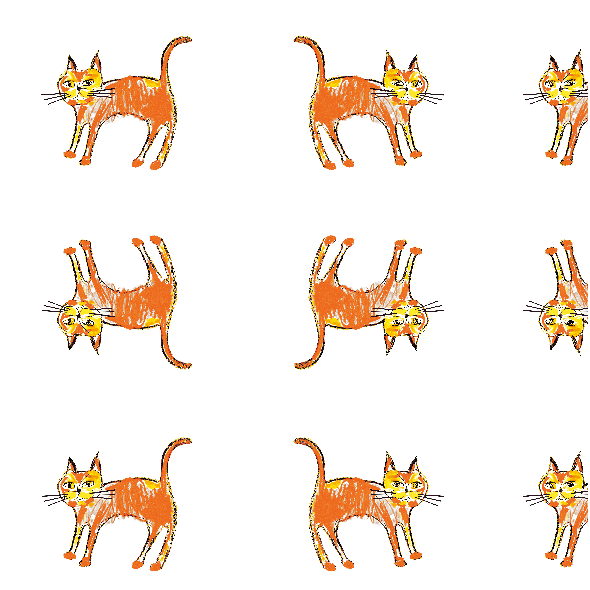 Tkanina 21995 | Ginger cat 2 pattern for kids