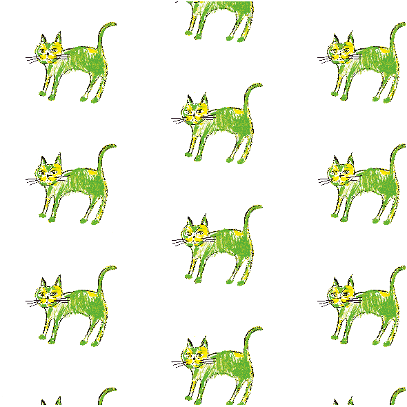 Fabric 21996 | Green cat 1 pattern for kids