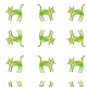 Tkanina 21997 | Green cat 2 pattern for kids