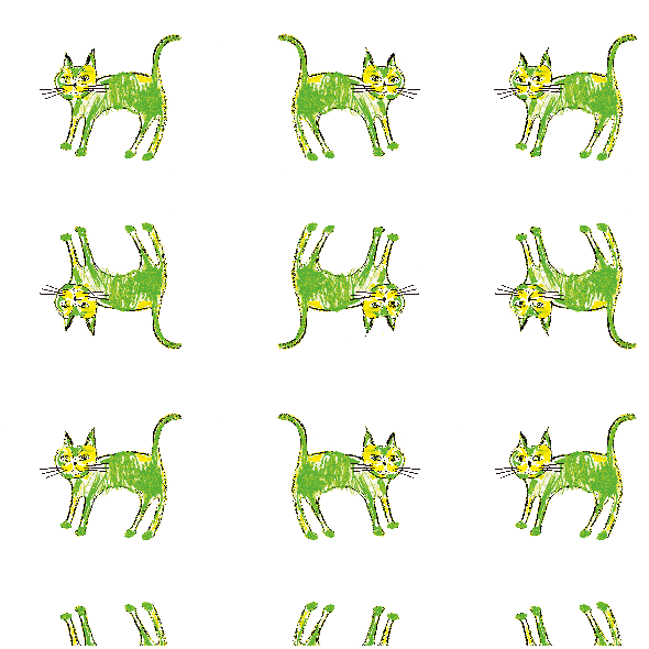 Fabric 21997 | Green cat 2 pattern for kids