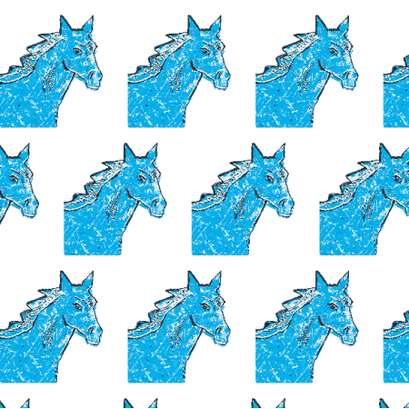 Fabric 22001 | Blue horse head 2