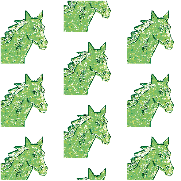 Fabric 22004 | Green horse head 1