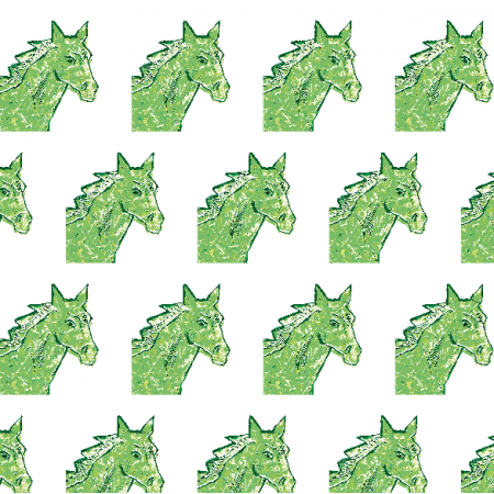Tkanina 22005 | Green horse head 2