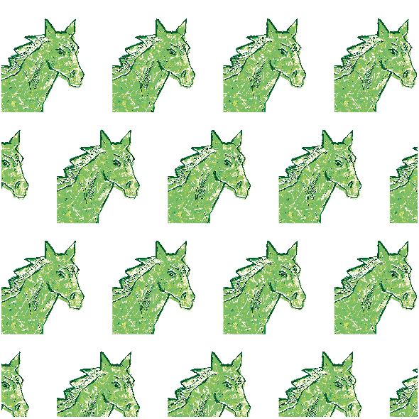Tkanina 22005 | Green horse head 2
