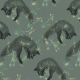 Fabric 22139 | Foxes on green