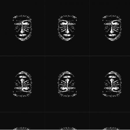 Tkanina 22150 | Black white mask pattern 1A