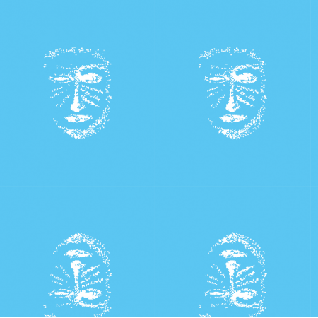 Tkanina 22154 | Blue white mask pattern 1A