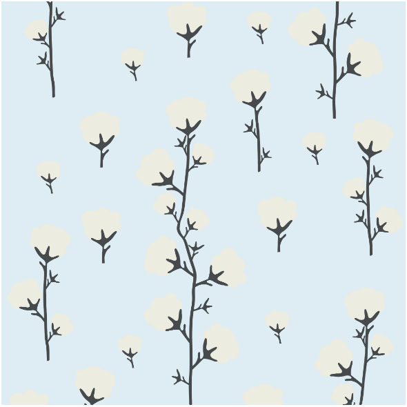 Tkanina 22200 | cotton flower blue