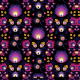 Fabric 22215 | folk fiolet - black small