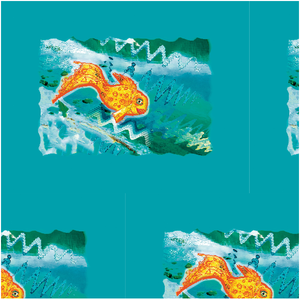 Fabric 22274 | golden fish pattern 2