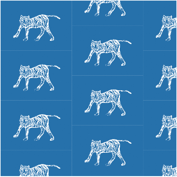 Tkanina 22380 | tiger white and navy blue pattern 2