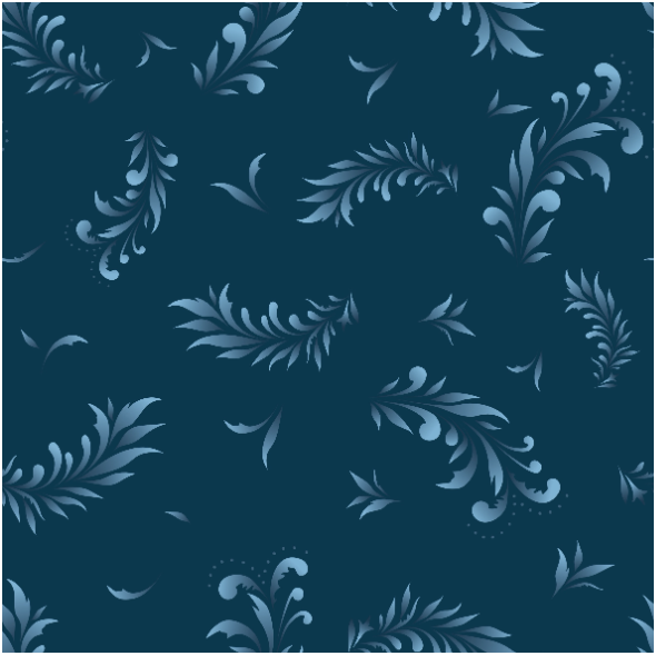 Fabric 22447 | Liście niebieski