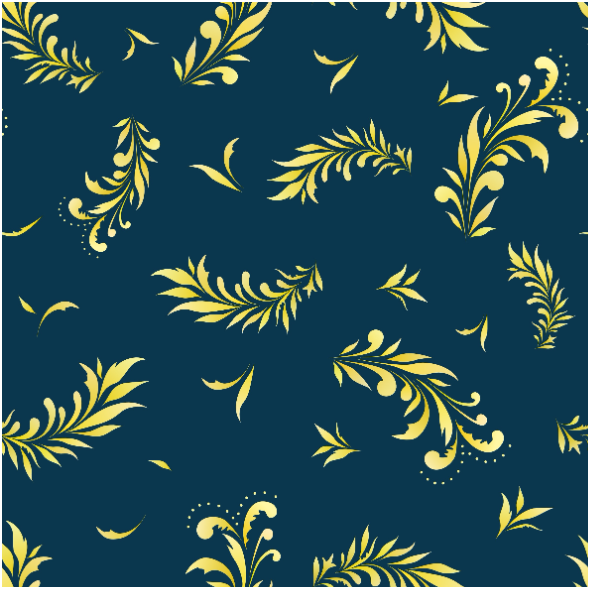 Fabric 22448 | Liście niebieski żółty