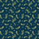 Tkanina 22448 | Liście niebieski żółty