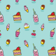 Fabric 22700 | Sweet food. soda, cake, banana, milkshake