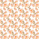 Fabric 22989 | Romantyczny kwiatowy wzór z bursztynowymi liśćmi