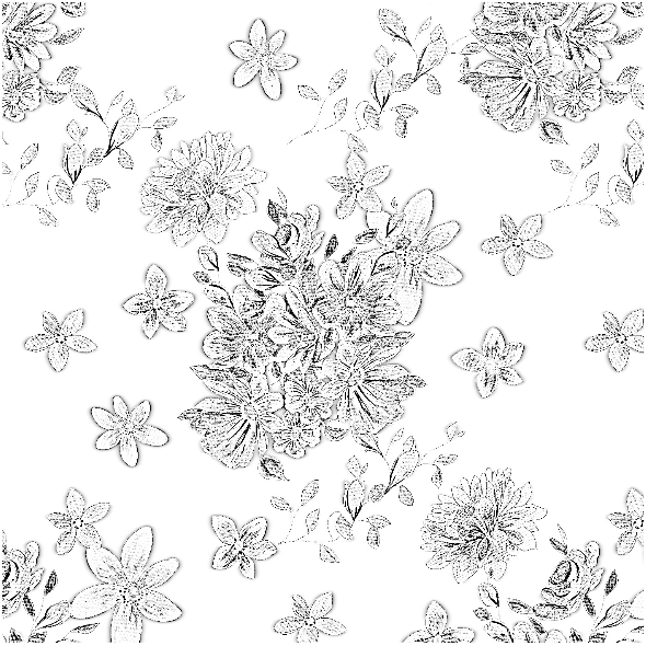 Fabric 22994 | Kompozycja kwiatów w odcieniach szarości