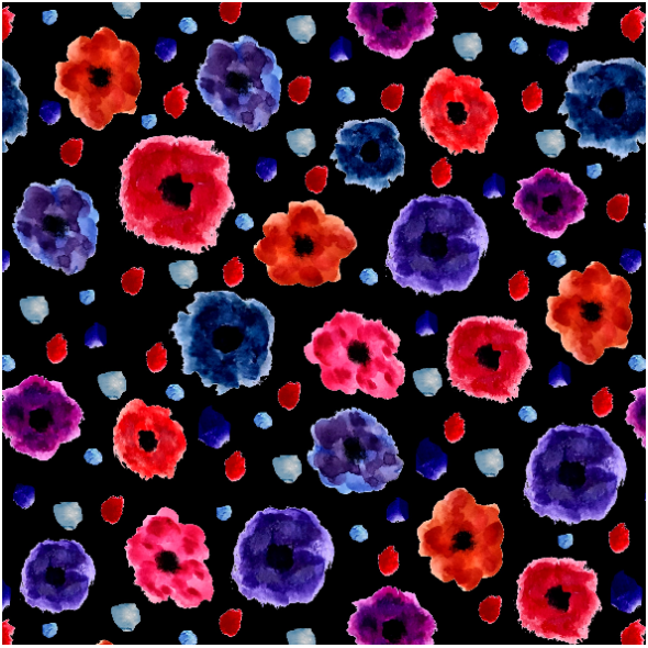 Fabric 23190 | kwiaty-akwarela