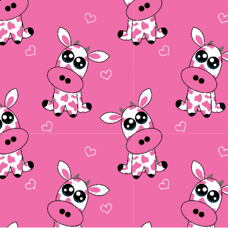 23477 | Strawberry cow -  White and pink
