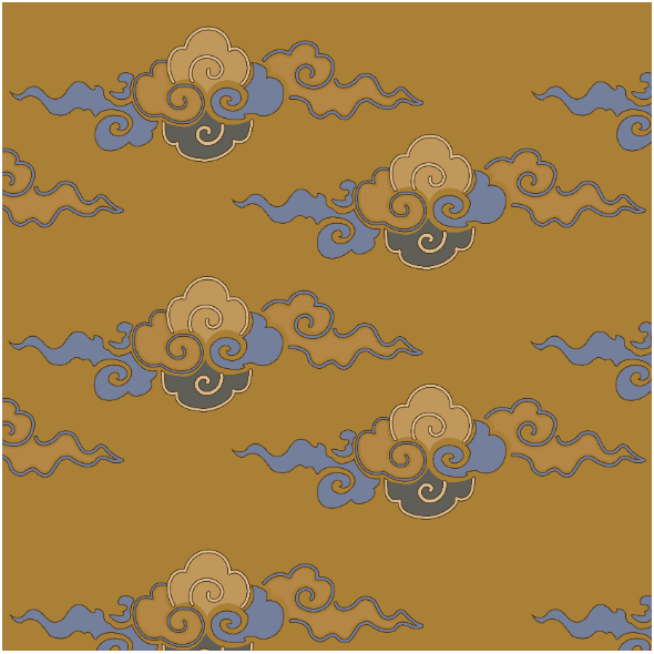 Tkanina 23859 | złote chmury z Chin