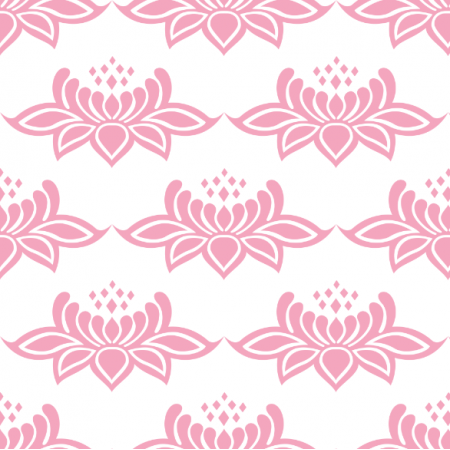 Fabric 23860 | Ornamentalny wzór RÓŻOWE KWIATY NA BIAŁYM TLE