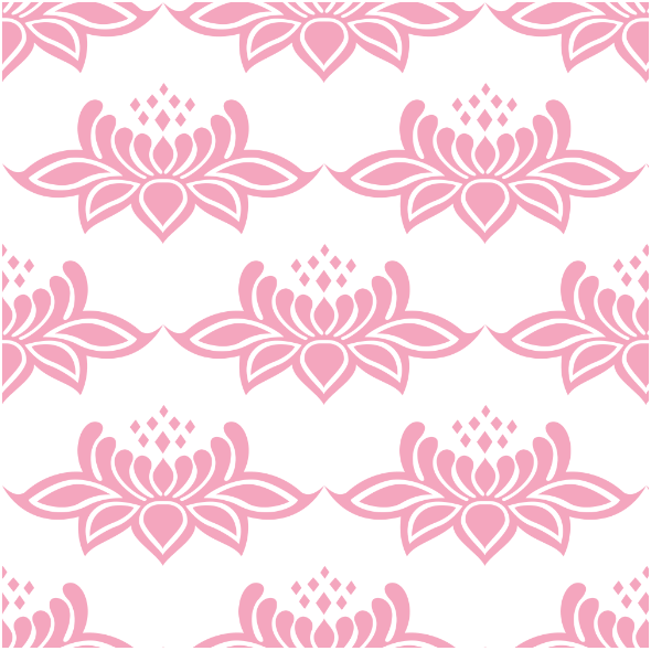 Fabric 23860 | Ornamentalny wzór RÓŻOWE KWIATY NA BIAŁYM TLE