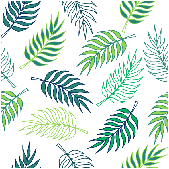 Fabric 23900 | Tropikalny wzór. liście palmy na białym tle0