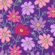 Tkanina 24067 | KWIATOWY WZÓR, Kwiaty kosmos różowe i fioletowe na ciemno-fioletowym tle0