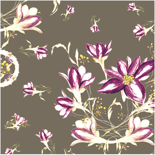 Tkanina 24106 | decorative floral pattern - series 1