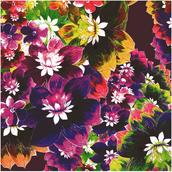 Tkanina 24110 | multicolored floral pattern