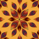 Fabric 24198 | Rozety z jesiennych liści na zółtym tle