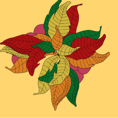 Tkanina 24295 | bouquet of leaves
