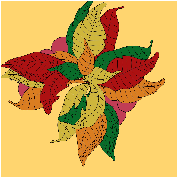 Tkanina 24295 | bouquet of leaves